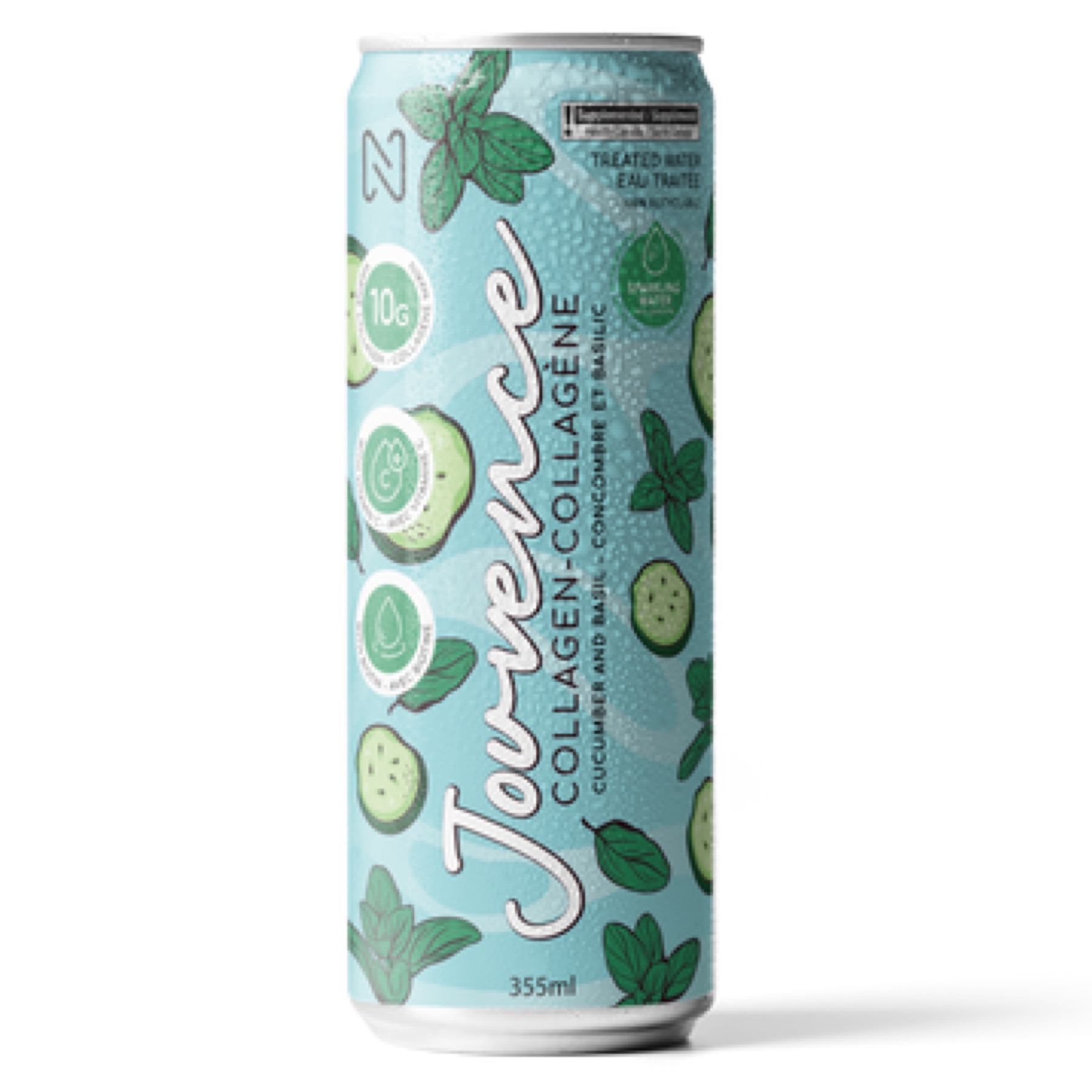 Boisson pétillante Jouvence collagène/protéinée Cocombre et Basilic