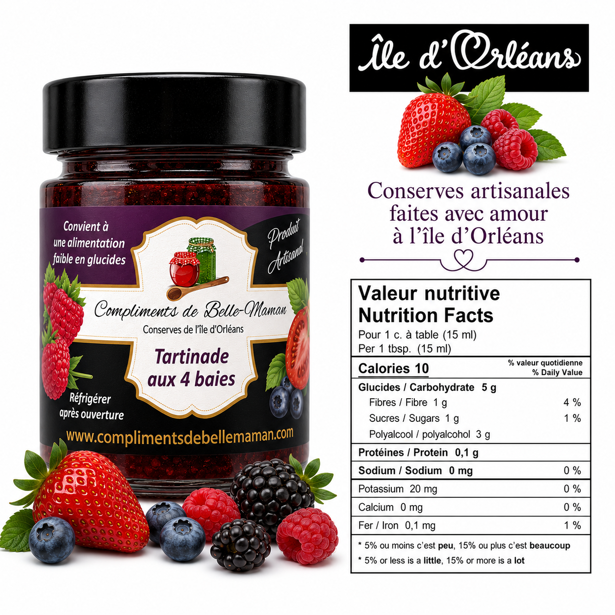 Tartinade aux 4 baies 212ml – Image 2