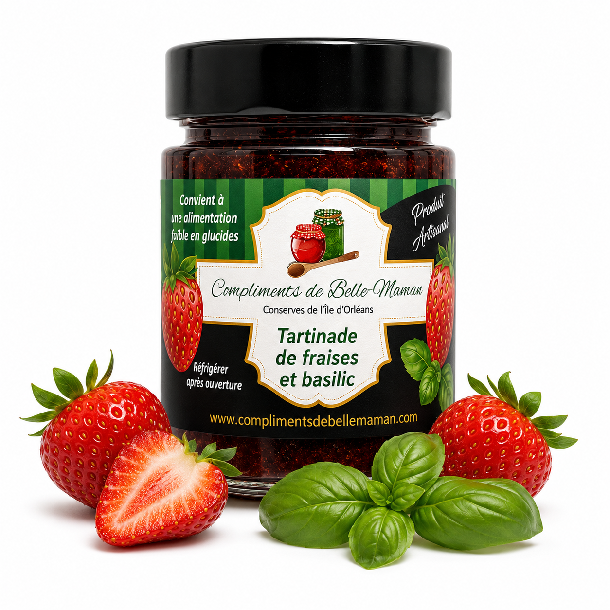 Tartinade de fraises et basilic 212ml